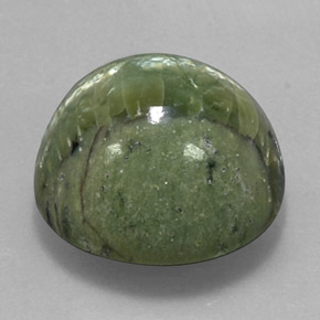 20.97 ct Green Serpentine Stone, Natural Serpentine in Round Cabochon Shape for Sale