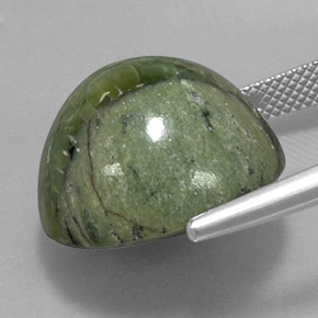 Serpentine Gemstone in 18.4 mm Size for Sale, Serpentine Stone in Green Color