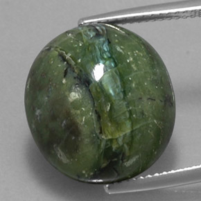 14.38 ct Green Serpentine Gemstone, Serpentine Gem in Oval Cabochon Shape for Sale.