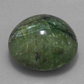 14.38 ct Green Serpentine Stone, Natural Serpentine in Oval Cabochon Shape for Sale