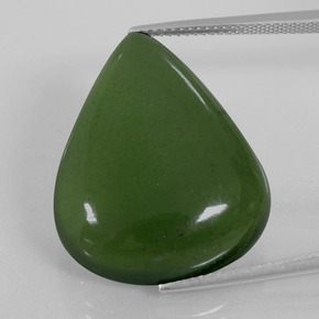 Seaweed Green Змеевик Камень - 29.9ct Груша Кабошон (ID: 396300)