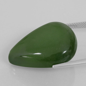 Serpentine Gemstone in 25.6 x 20.9 mm Size for Sale, Serpentine Stone in Seaweed Green Color