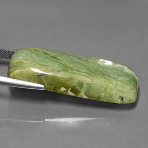 Serpentine Gemstone in 41.2 x 16.8 mm Size for Sale, Serpentine Stone in Yellowish Green Color
