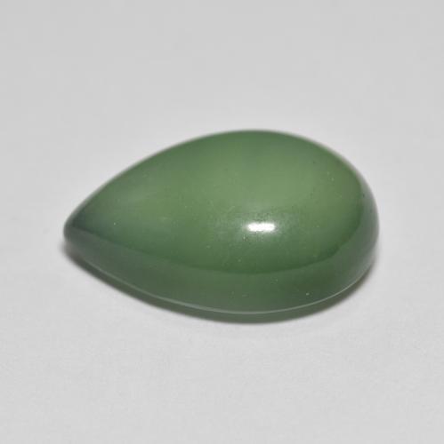 Serpentine Gemstone in 16.5 x 11.1 mm Size for Sale, Serpentine Stone in Earthy Green Color