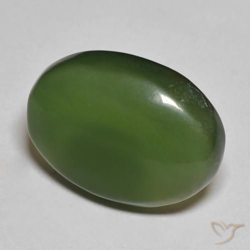 9.27 ct Green Serpentine Stone, Natural Serpentine in Oval Cabochon Shape for Sale