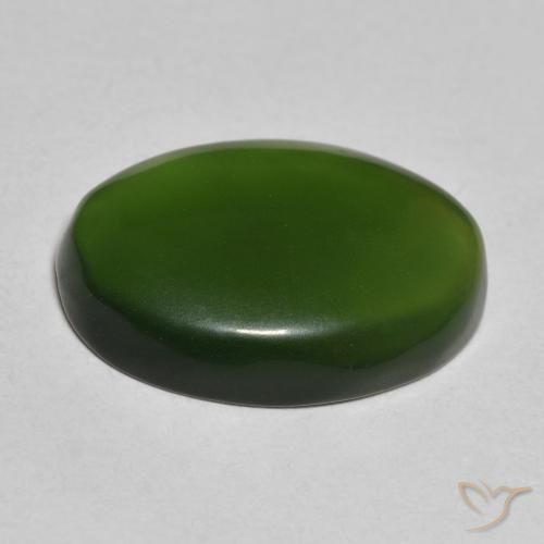 Serpentine Gemstone in 18 x 13 mm (calibrated) Size for Sale, Serpentine Stone in Dark Green Color