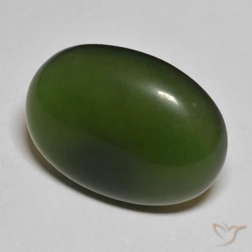 12.91 ct Green Serpentine Stone, Natural Serpentine in Oval Cabochon Shape for Sale