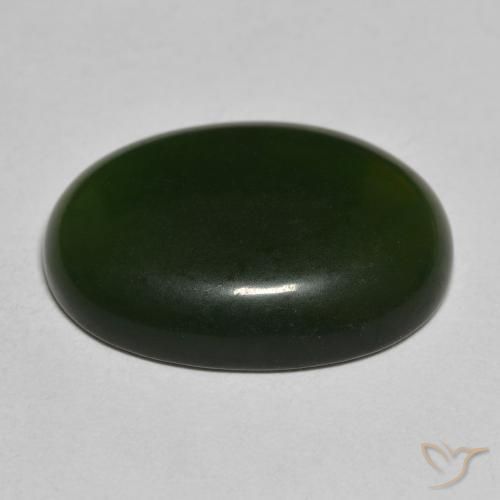 Serpentine Gemstone in 20 x 15 mm (calibrated) Size for Sale, Serpentine Stone in Dark Green Color