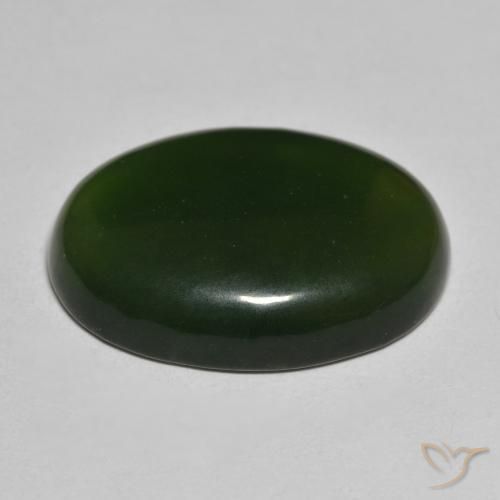 Serpentine Gemstone in 23.9 x 17.5 mm Size for Sale, Serpentine Stone in Dark Green Color
