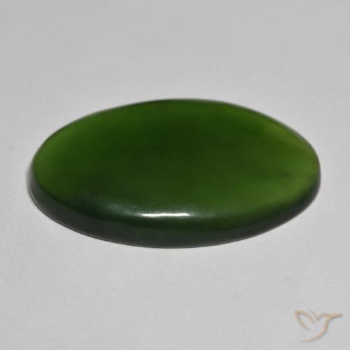 Serpentine Gemstone in 32.1 x 20 mm Size for Sale, Serpentine Stone in Seaweed Green Color