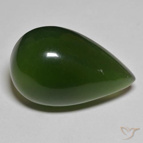 37.60 ct Green Serpentine Stone, Natural Serpentine in Pear Cabochon Shape for Sale