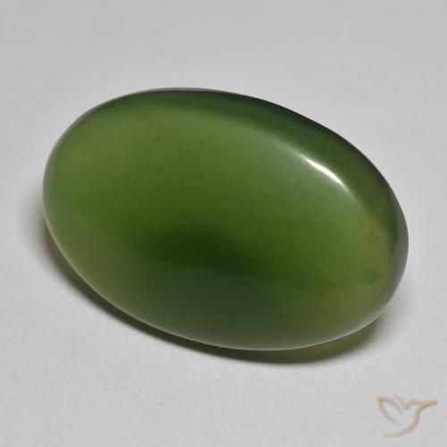 28.19 ct Green Serpentine Stone, Natural Serpentine in Oval Cabochon Shape for Sale