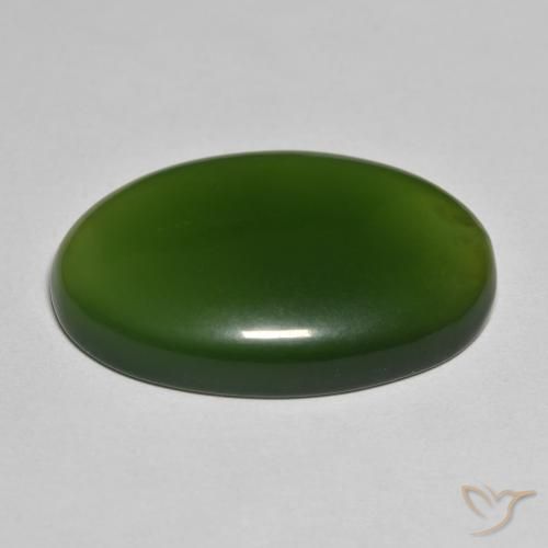 Serpentine Gemstone in 28.8 x 19.2 mm Size for Sale, Serpentine Stone in Dark Green Color