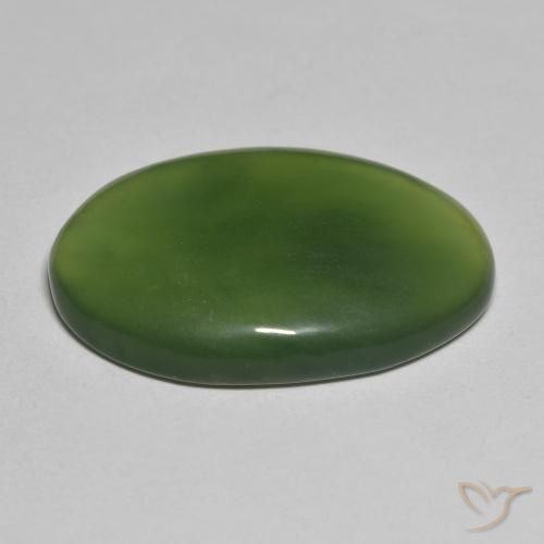 Serpentine Gemstone in 30 x 18.1 mm Size for Sale, Serpentine Stone in Dark Green Color