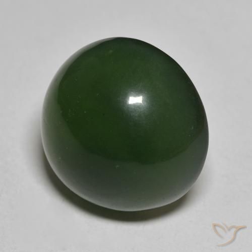14.95 ct Green Serpentine Stone, Natural Serpentine in Round Cabochon Shape for Sale