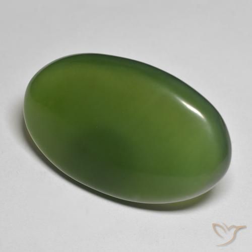 44.39 ct Green Serpentine Stone, Natural Serpentine in Oval Cabochon Shape for Sale