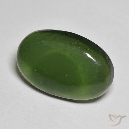 10.00 ct Green Serpentine Stone, Natural Serpentine in Oval Cabochon Shape for Sale