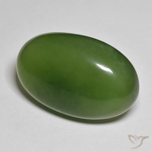 27.54 ct Green Serpentine Stone, Natural Serpentine in Oval Cabochon Shape for Sale