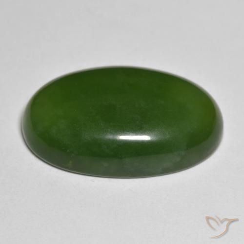 Serpentine Gemstone in 26.6 x 17.1 mm Size for Sale, Serpentine Stone in Seaweed Green Color