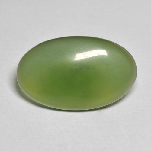 Serpentinite verde taglio ovale da 9,47 ct dagli Stati Uniti, dimensione 21 x 13,1mm, pietra preziosa naturale non trattati , purezza Translucent, Serpentinite Ovale cabochon da 1 pz, durezza Mohs di 2,5 - 5,5, Photo A