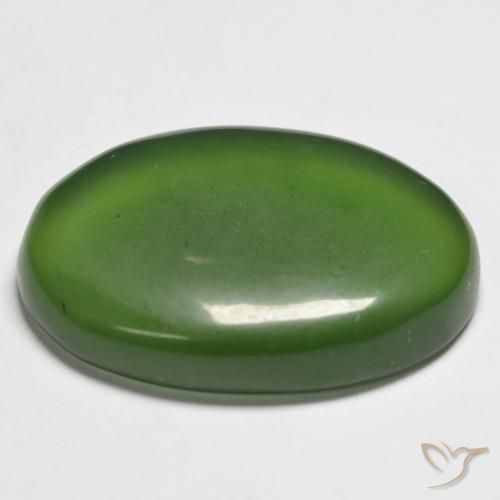 Serpentine Gemstone in 25 x 18 mm (calibrated) Size for Sale, Serpentine Stone in Deep Green Color