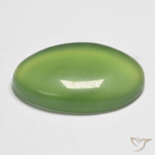 Serpentine Gemstone in 21.5 x 13.7 mm Size for Sale, Serpentine Stone in Medium Green Color