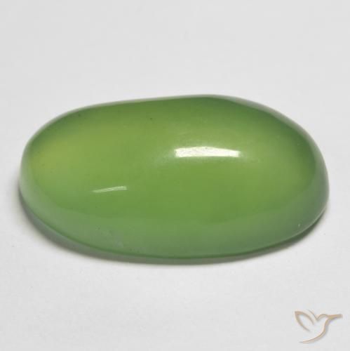 Serpentine Gemstone in 23.1 x 13.7 mm Size for Sale, Serpentine Stone in Warm Green Color