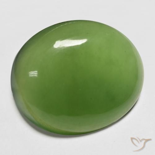 18.71 ct Green Serpentine Stone, Natural Serpentine in Oval Cabochon Shape for Sale