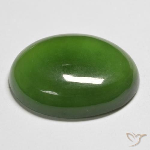 Serpentine Gemstone in 22.1 x 17.9 mm Size for Sale, Serpentine Stone in Medium Green Color