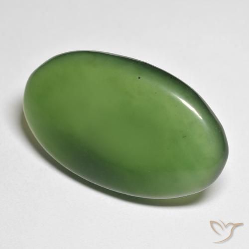 28.51 ct Green Serpentine Stone, Natural Serpentine in Oval Cabochon Shape for Sale