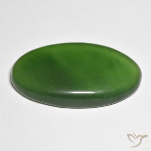 Serpentine Gemstone in 31.5 x 18.9 mm Size for Sale, Serpentine Stone in Forest Green Color