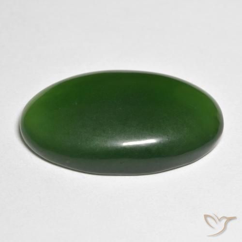Serpentine Gemstone in 30.6 x 17.2 mm Size for Sale, Serpentine Stone in Forest Green Color