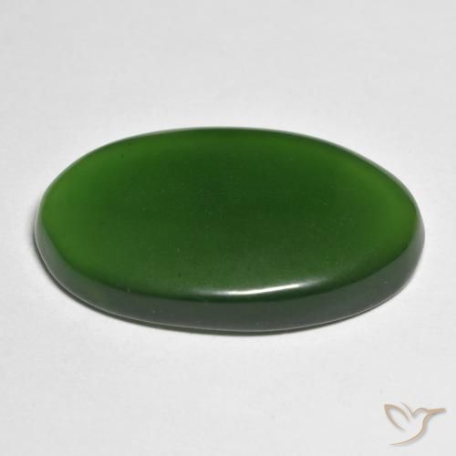 Serpentine Gemstone in 31.8 x 19.2 mm Size for Sale, Serpentine Stone in Forest Green Color