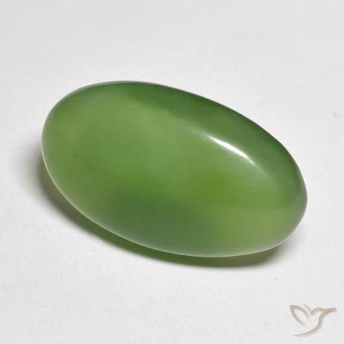8.81 ct Green Serpentine Stone, Natural Serpentine in Oval Cabochon Shape for Sale