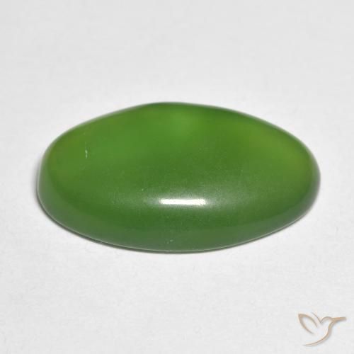 Serpentine Gemstone in 19.6 x 12 mm Size for Sale, Serpentine Stone in Forest Green Color
