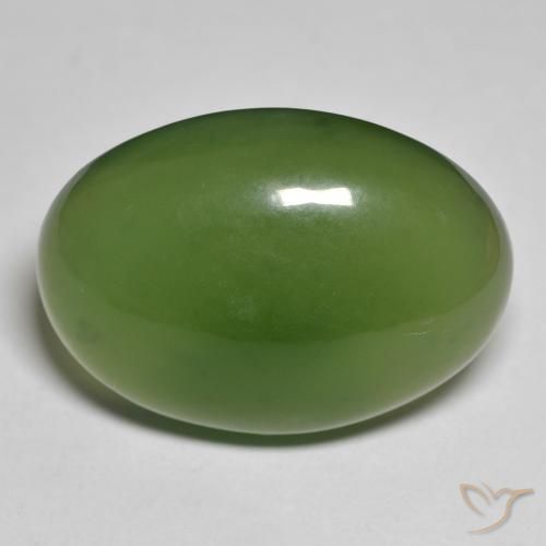 28.07 ct Green Serpentine Gemstone, Serpentine Gem in Oval Cabochon Shape for Sale.