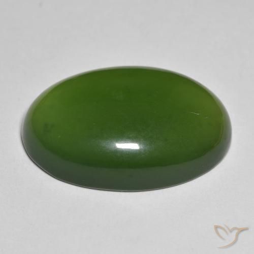 Serpentine Gemstone in 26.4 x 18.5 mm Size for Sale, Serpentine Stone in Dark Green Color