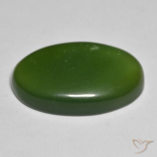 Serpentine Gemstone in 24.8 x 16.2 mm Size for Sale, Serpentine Stone in Earthy Green Color
