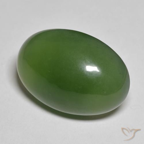 19.65 ct Green Serpentine Stone, Natural Serpentine in Oval Cabochon Shape for Sale