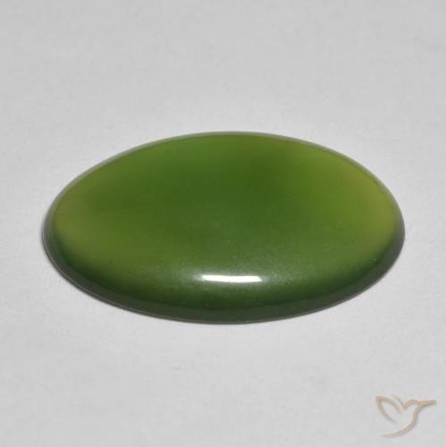 Serpentine Gemstone in 23.1 x 15.5 mm Size for Sale, Serpentine Stone in Earthy Green Color