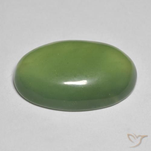 Serpentine Gemstone in 22.8 x 15.4 mm Size for Sale, Serpentine Stone in Pear Green Color
