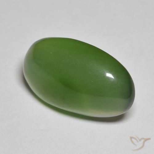 9.39 ct Green Serpentine Stone, Natural Serpentine in Oval Cabochon Shape for Sale