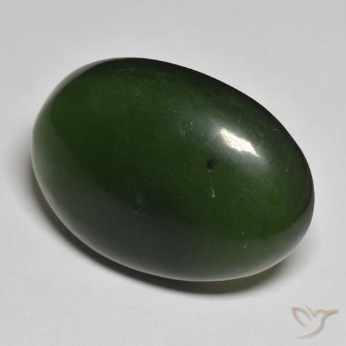 30.32 ct Green Serpentine Stone, Natural Serpentine in Oval Cabochon Shape for Sale