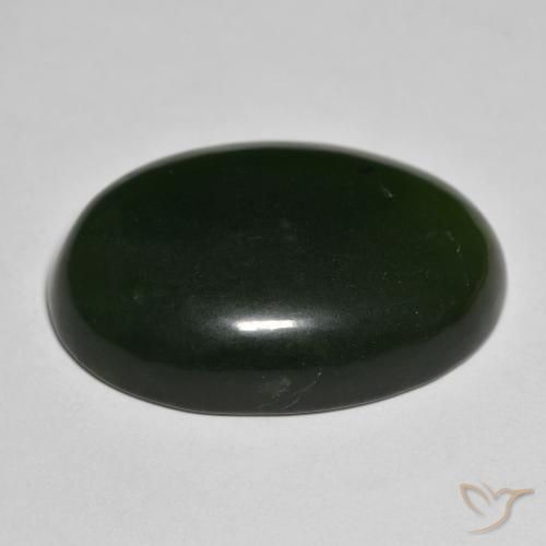 Serpentine Gemstone in 27 x 20 mm (calibrated) Size for Sale, Serpentine Stone in Dark Green Color