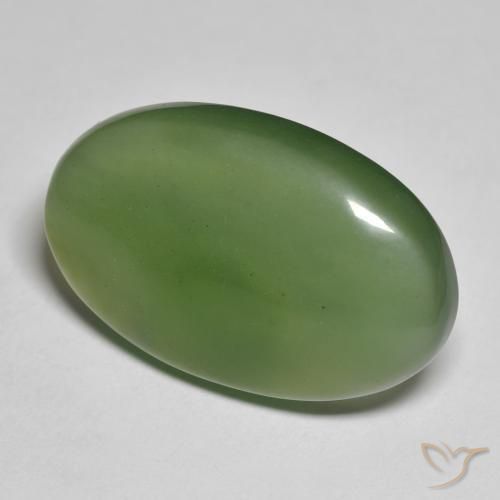 22.18 ct Green Serpentine Stone, Natural Serpentine in Oval Cabochon Shape for Sale