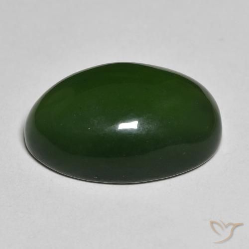 Serpentine Gemstone in 20.4 x 13.3 mm Size for Sale, Serpentine Stone in Seaweed Green Color