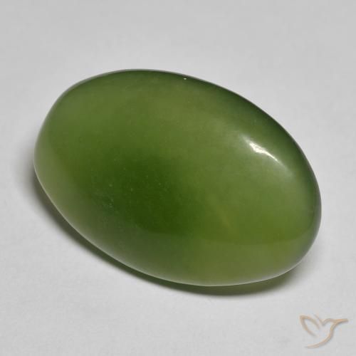 14.01 ct Green Serpentine Stone, Natural Serpentine in Oval Cabochon Shape for Sale