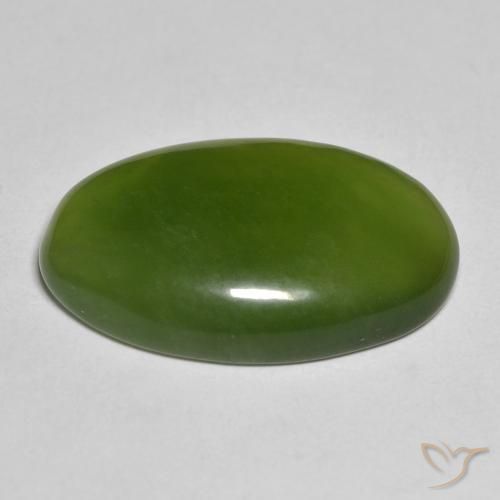 Serpentine Gemstone in 22.3 x 14.8 mm Size for Sale, Serpentine Stone in Earthy Green Color