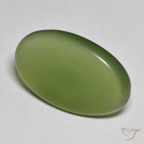 11.43 ct Green Serpentine Stone, Natural Serpentine in Oval Cabochon Shape for Sale