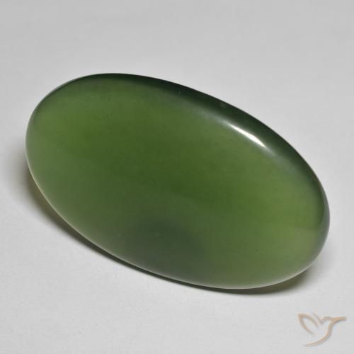 46.66 ct Green Serpentine Stone, Natural Serpentine in Oval Cabochon Shape for Sale